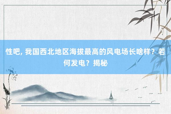 性吧， 我国西北地区海拔最高的风电场长啥样？若何发电？揭秘