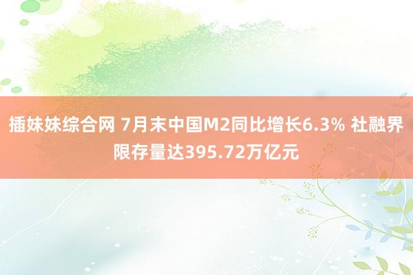 插妹妹综合网 7月末中国M2同比增长6.3% 社融界限存量达395.72万亿元