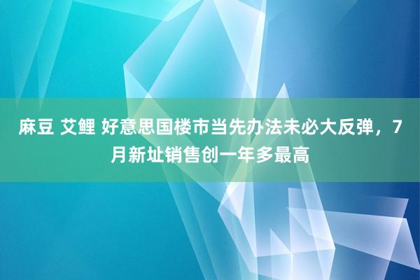 麻豆 艾鲤 好意思国楼市当先办法未必大反弹，7月新址销售创一年多最高