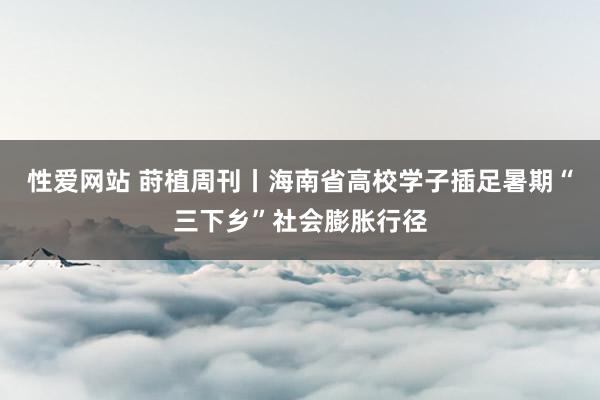 性爱网站 莳植周刊丨海南省高校学子插足暑期“三下乡”社会膨胀行径